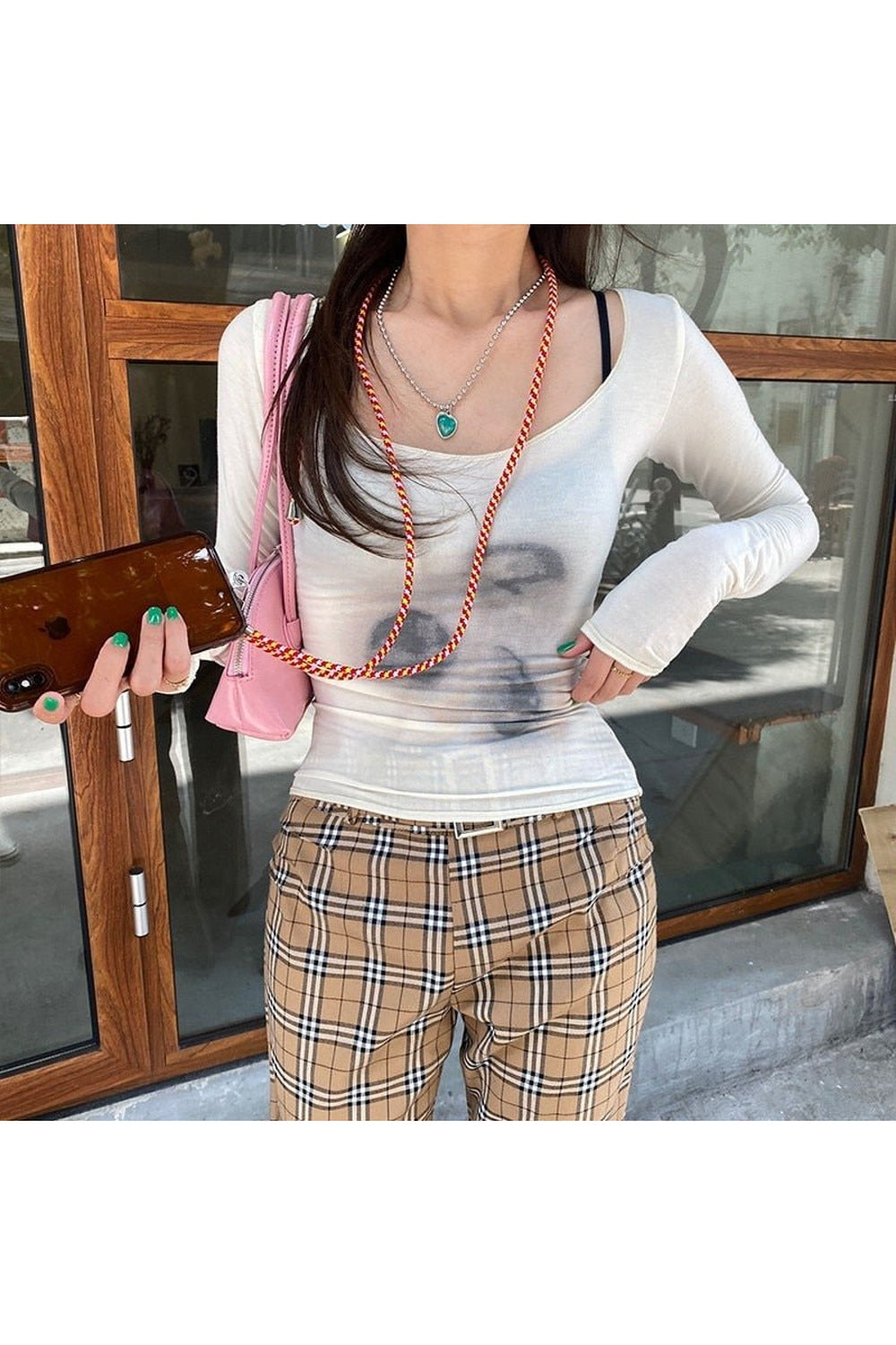 Y2k Aesthetic Style Mesh Crop Top