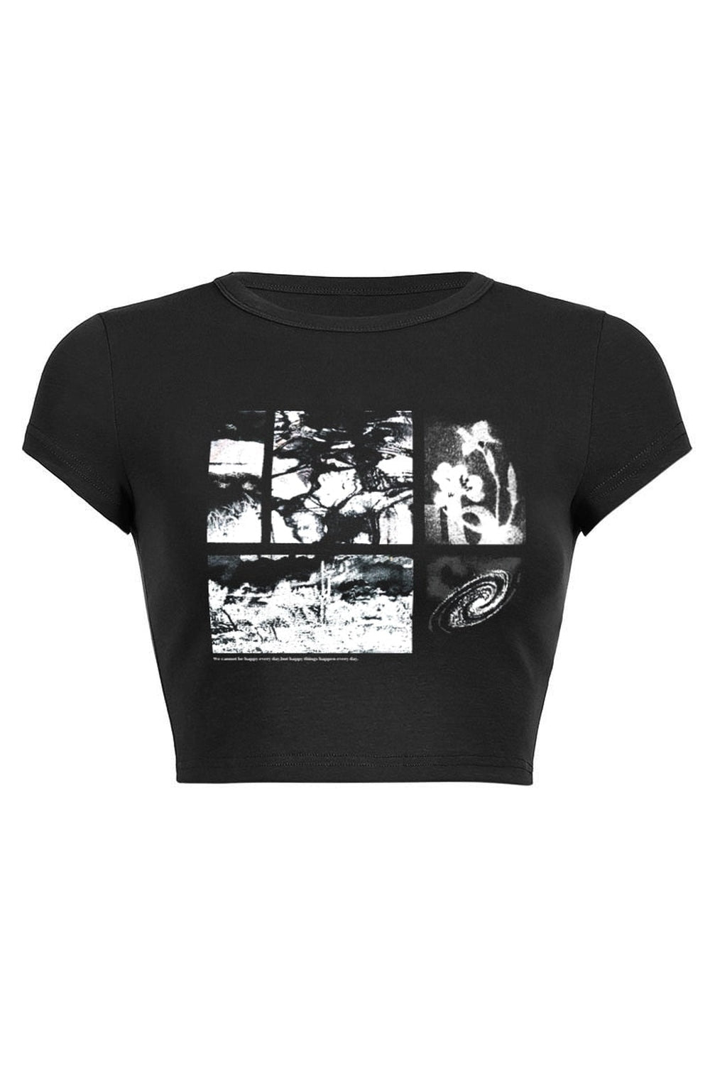 Y2k Alt Style Black Crop Top