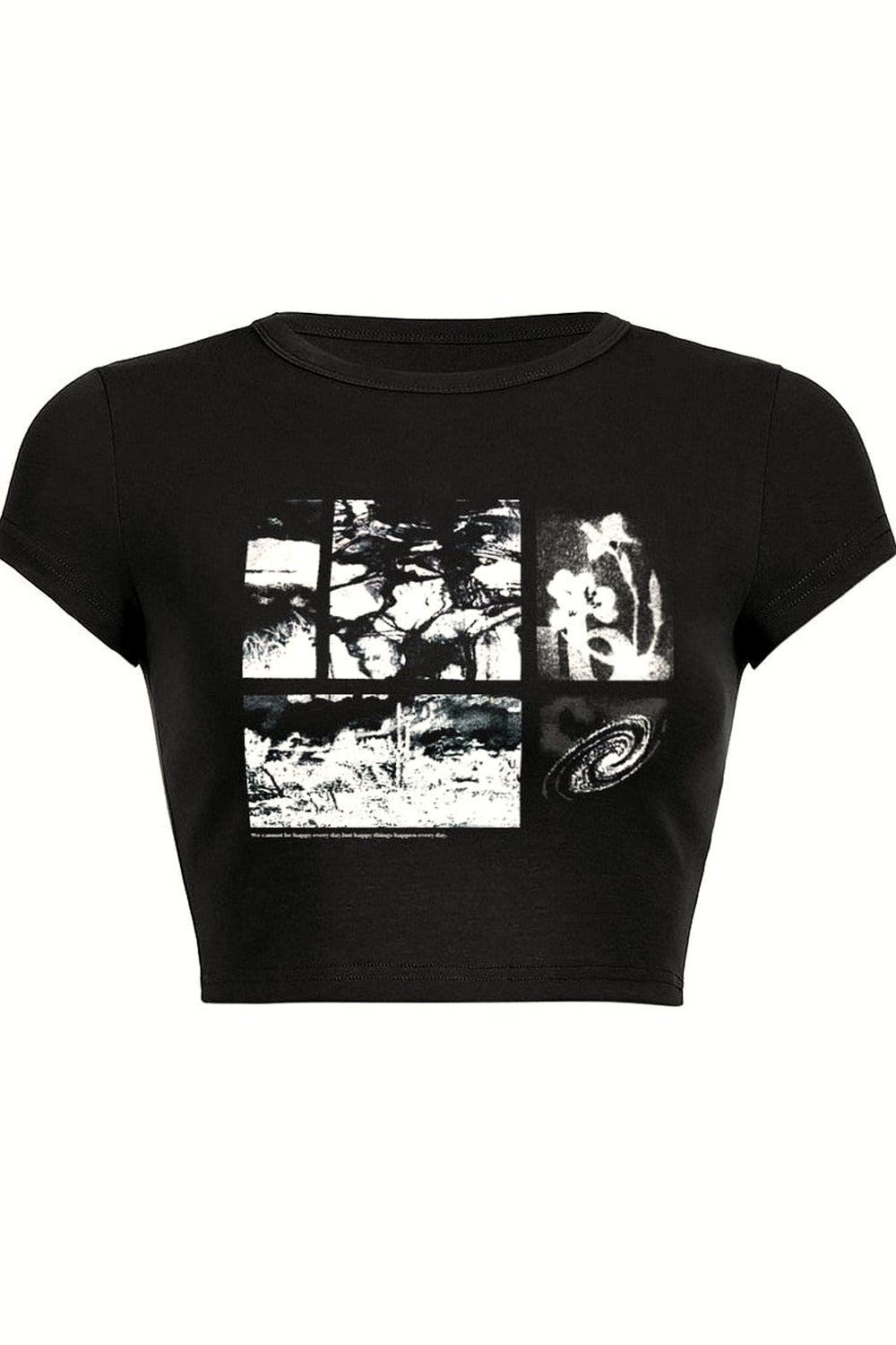 Y2k Alt Style Black Crop Top