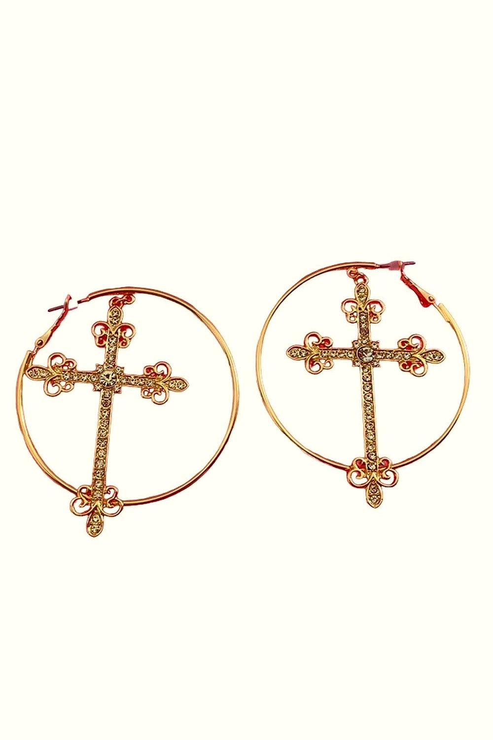 Y2k Baddie Crystal Cross Earrings