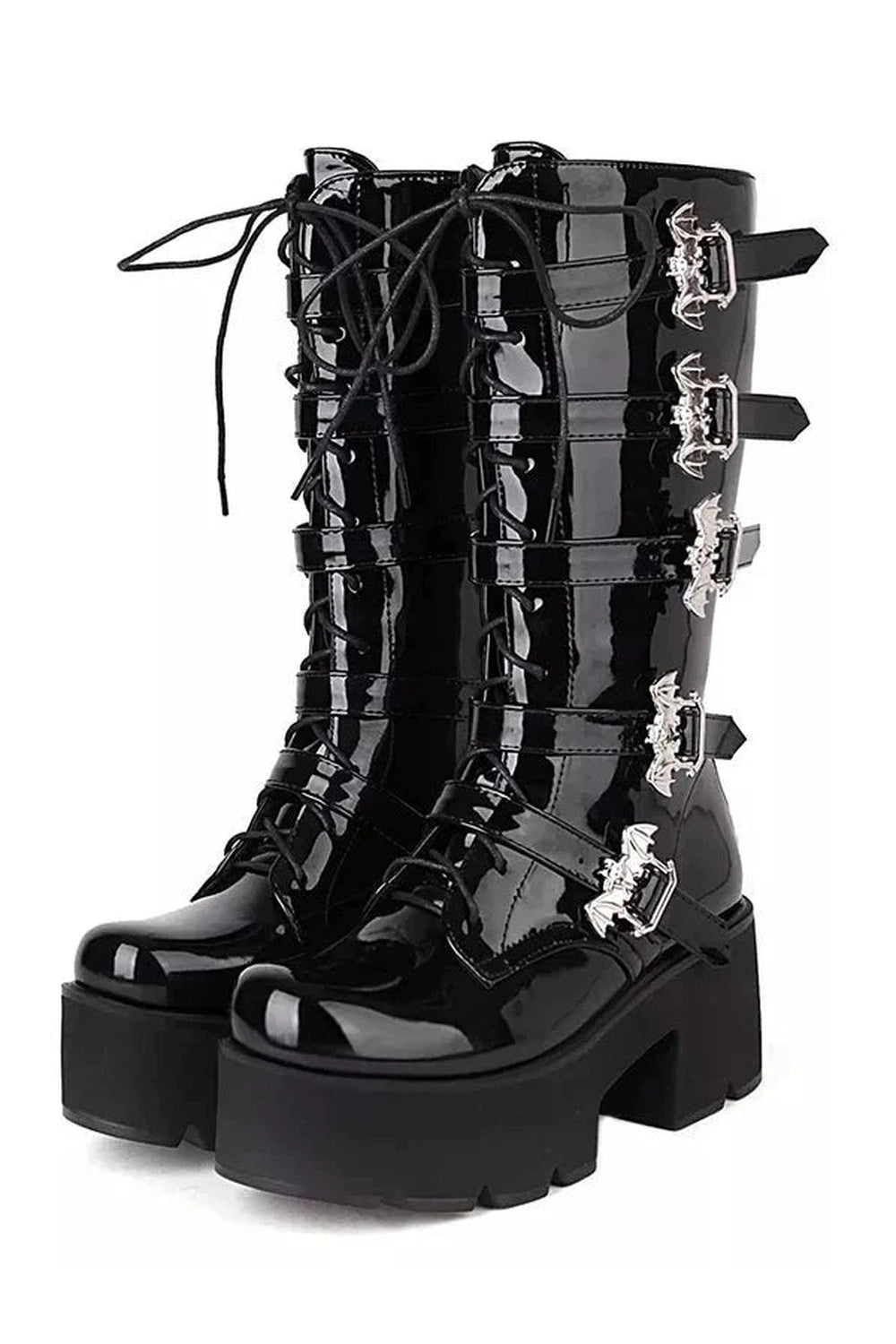 Y2k Bat Buckle Alt Gothic Boots