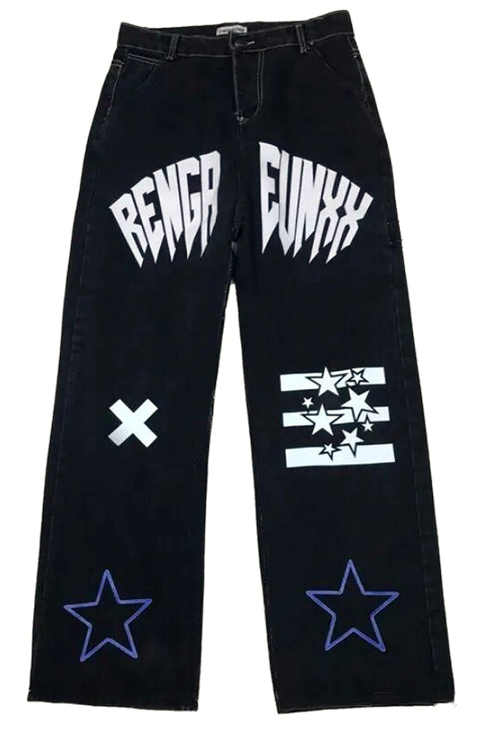 Y2k Black Star Print High Waist Jeans