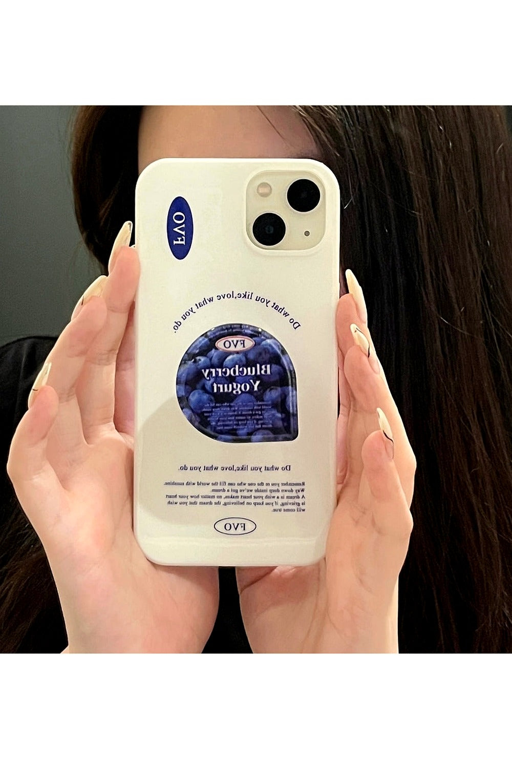 Y2k Blue Berry Glossy iPhone Case