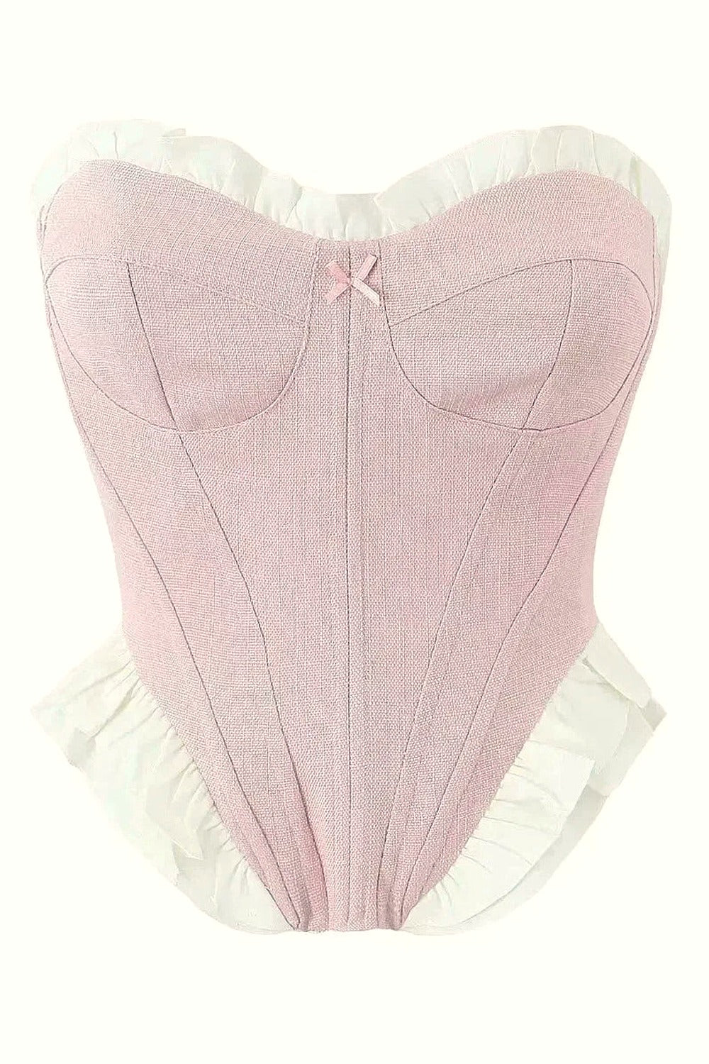 Y2k Blush Ruffle Sweetheart Corset
