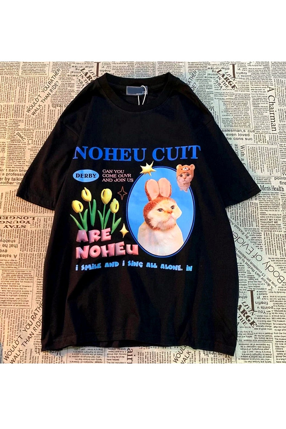 Y2k Bunny Cat Graphic T-shirt