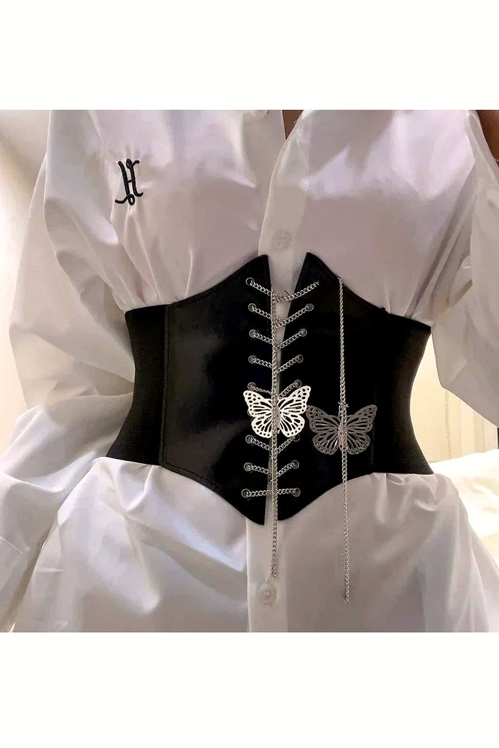 Y2k Butterfly Chain Corset Belt