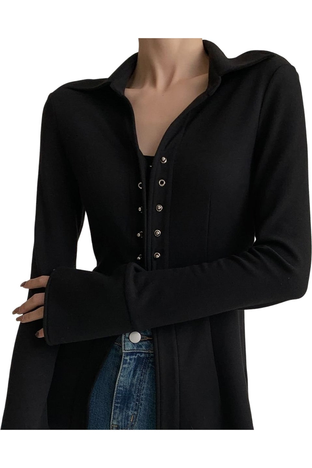 Y2k Button Slim Casual Shirt