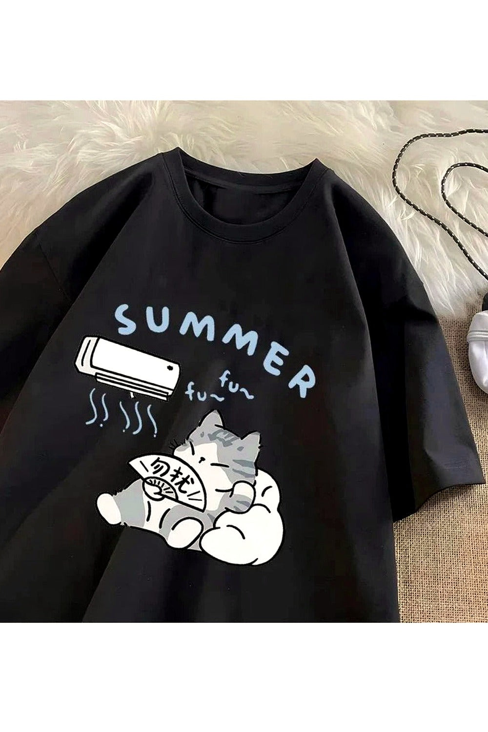Y2k Cat Air Conditioner T-shirt