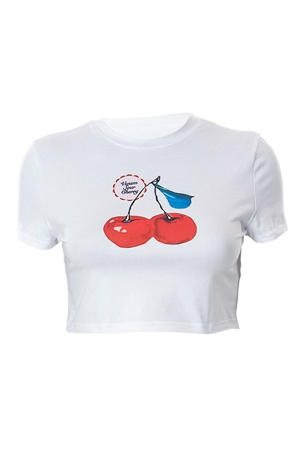 Y2k Cherry Print Crop Top