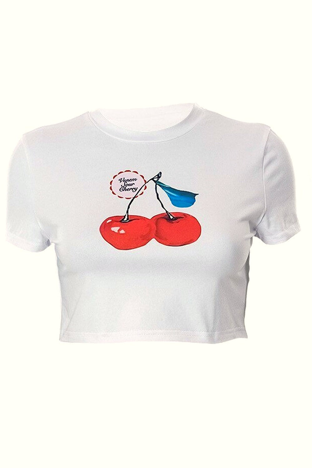 Y2k Cherry Print Crop Top