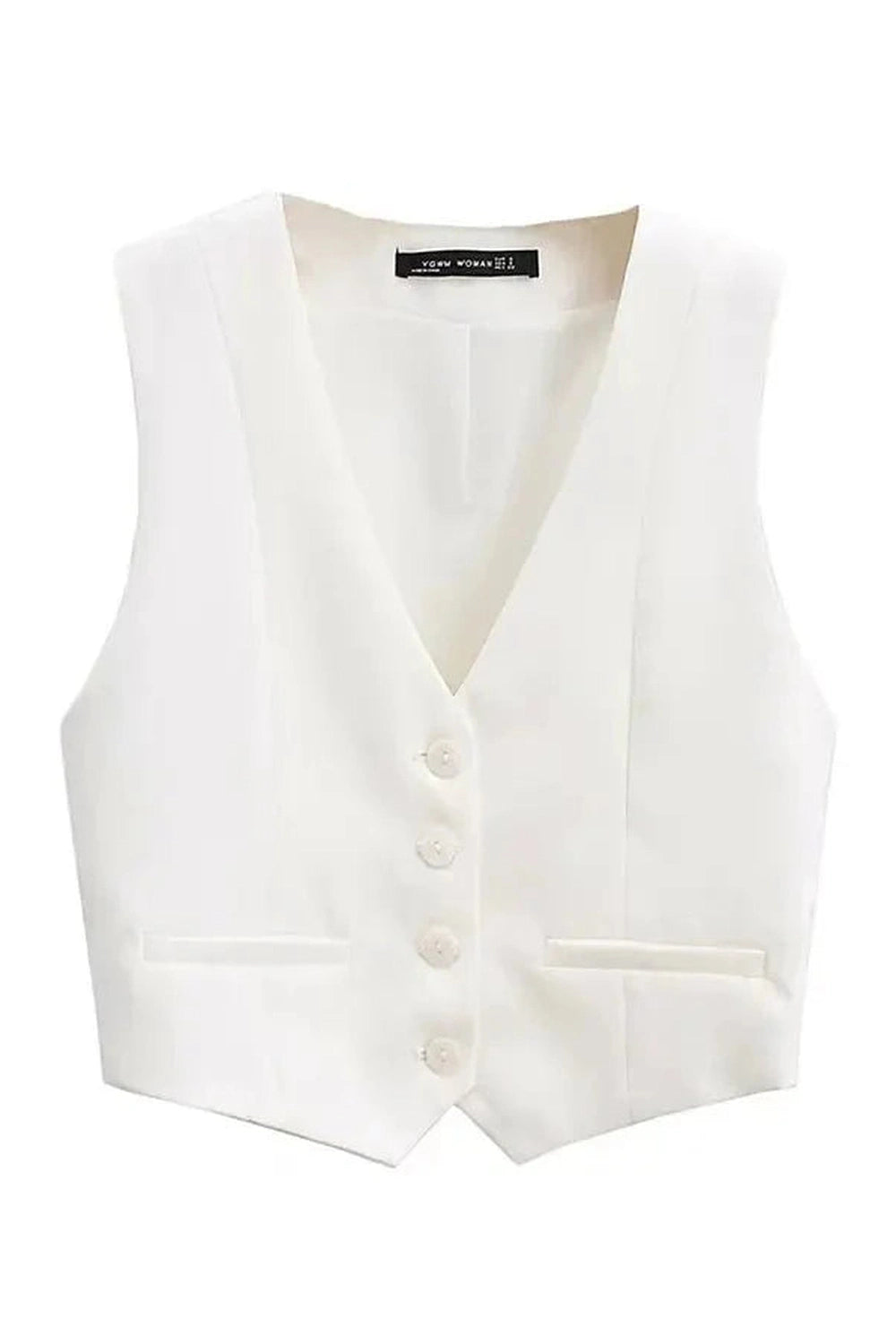 Y2k Chic V-Neck White Vest