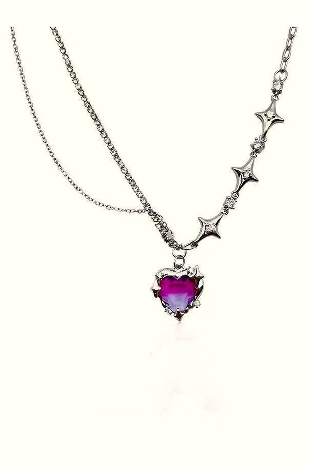 Y2k Crystal Heart Goth Alt Necklace
