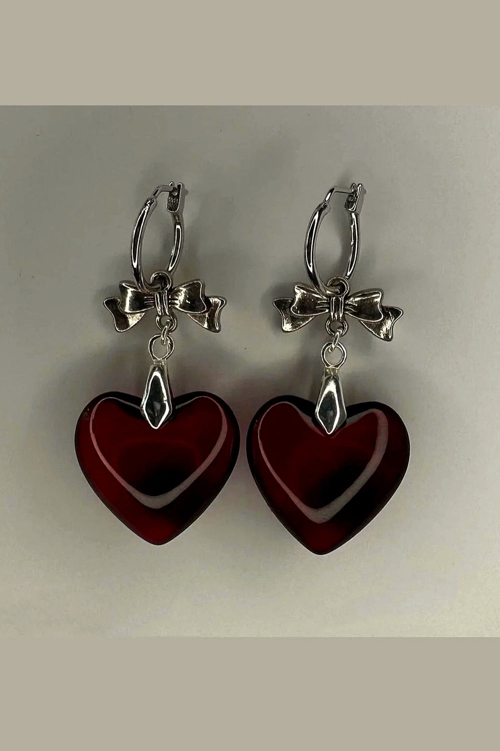 Y2k Crystal Heart Hoop Earrings