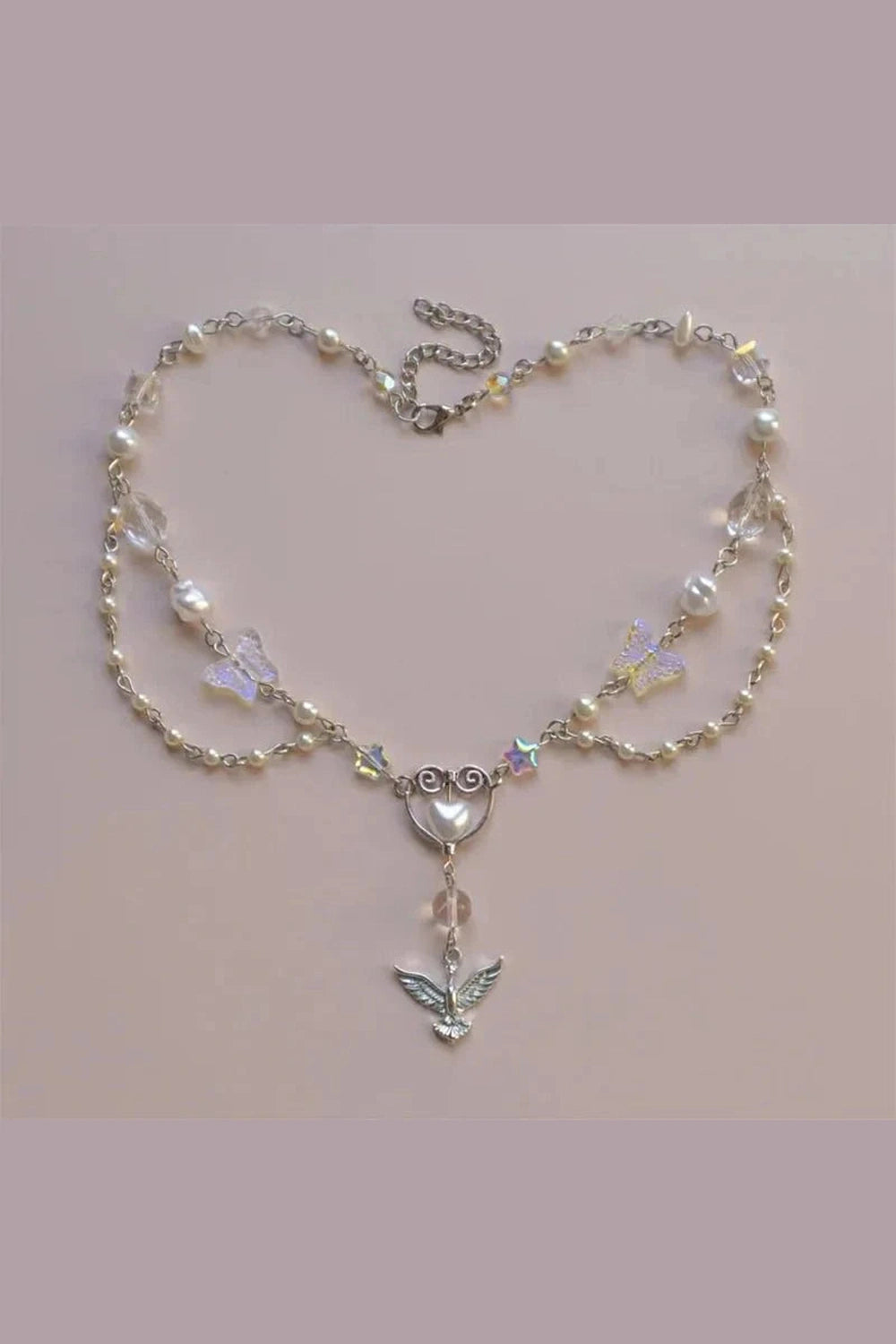 Y2k Crystal Phoenix Pendant Necklace