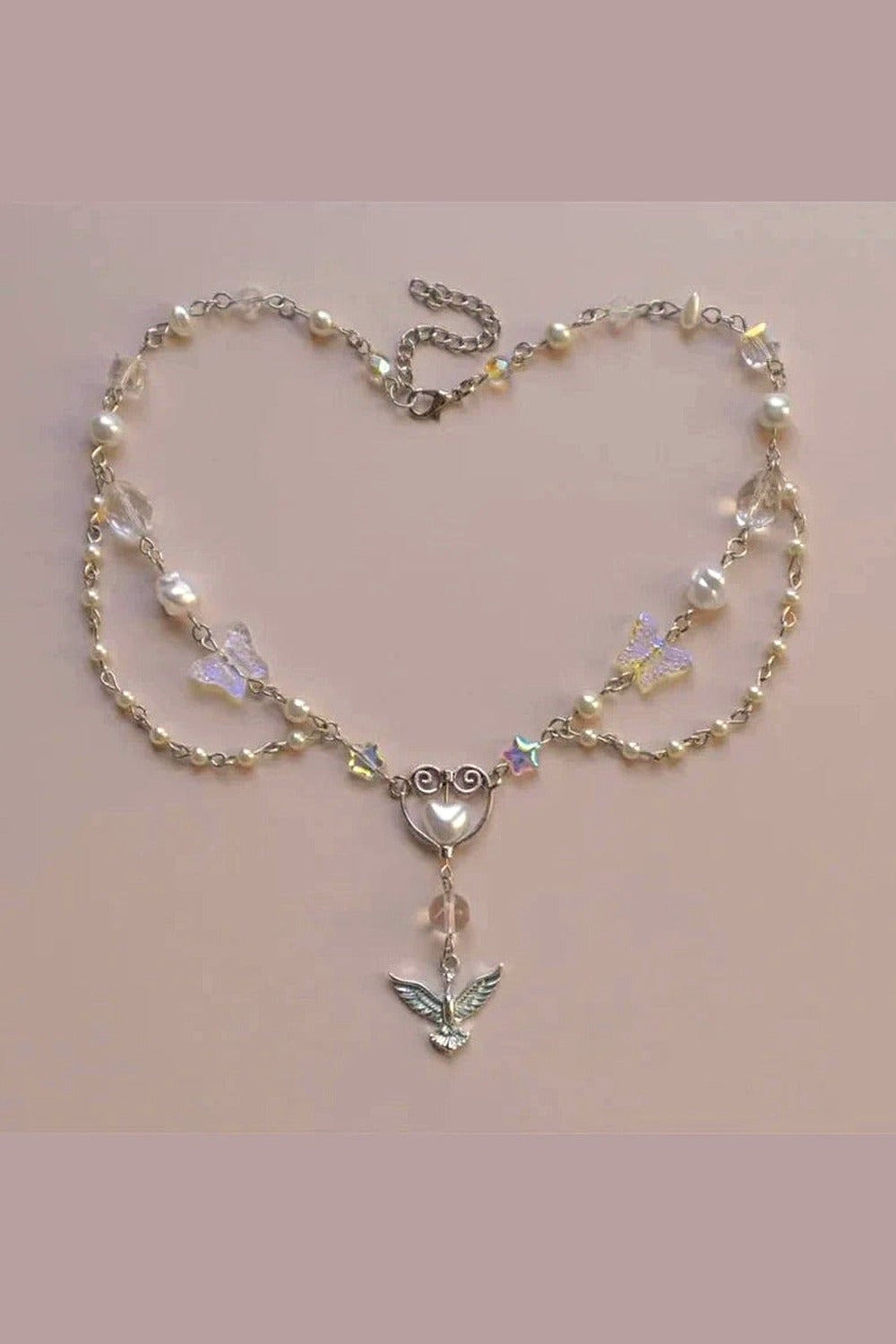 Y2k Crystal Phoenix Pendant Necklace