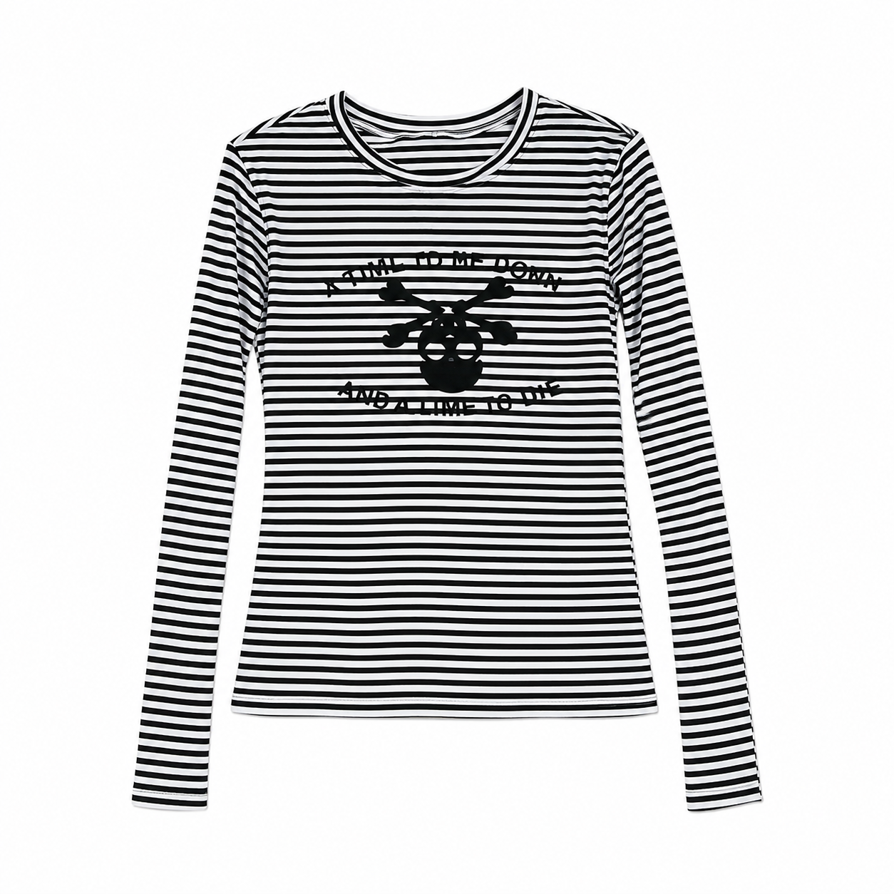 Goth Y2k A Time To Die Striped Long Sleeve Tshirt