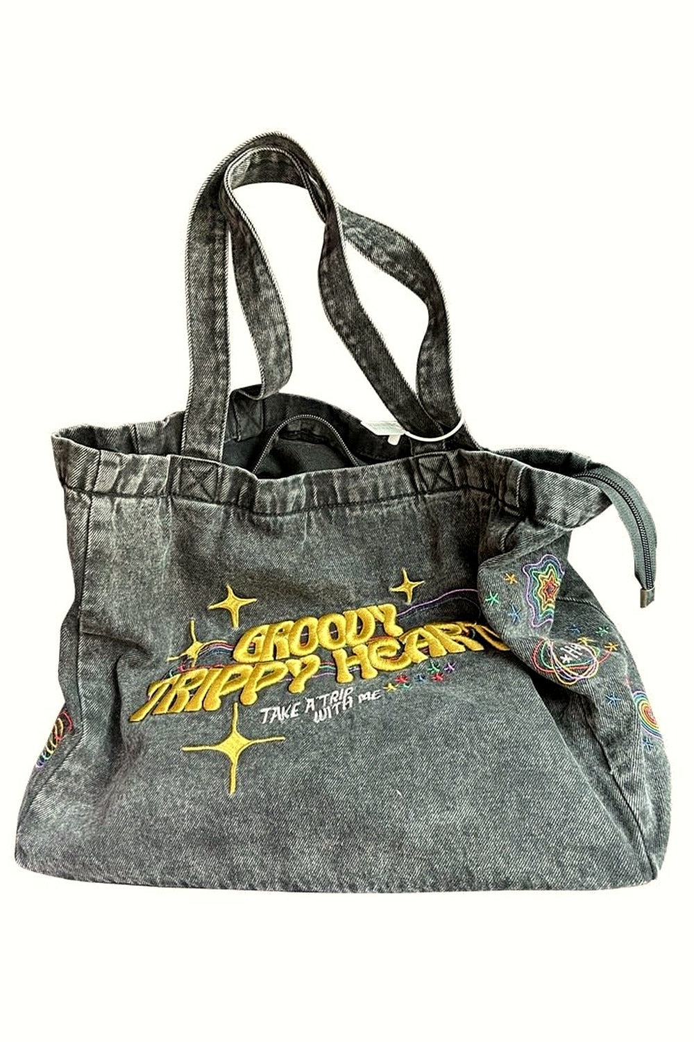 Y2k Denim Embroidery Bag
