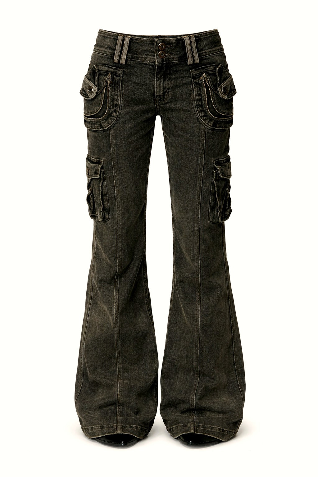 Utility Cargo Flare Jeans