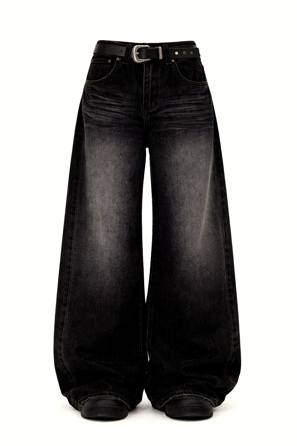 Washed Black Y2K Baggy Jeans