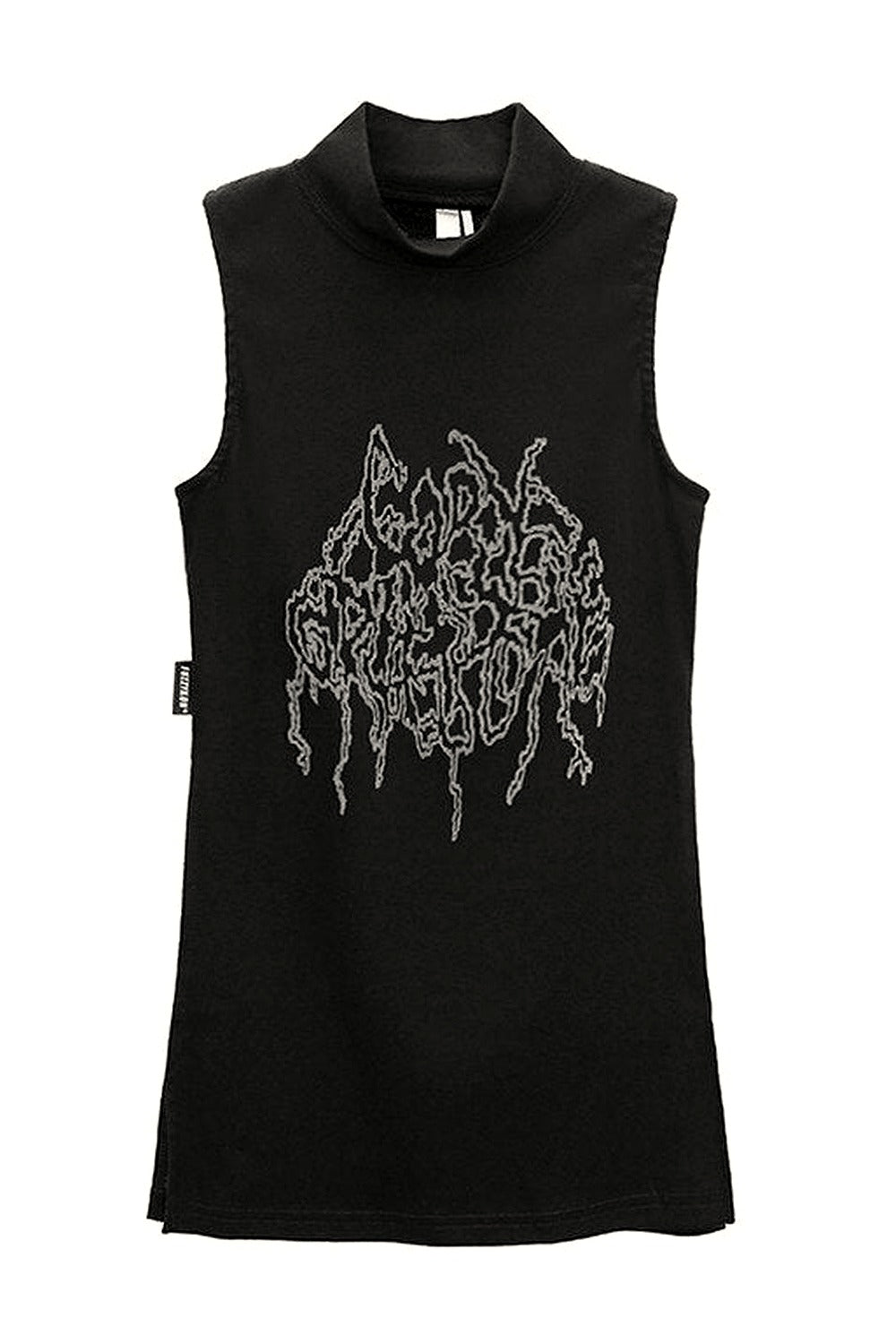 Y2k Edgy Style Black Tank Top