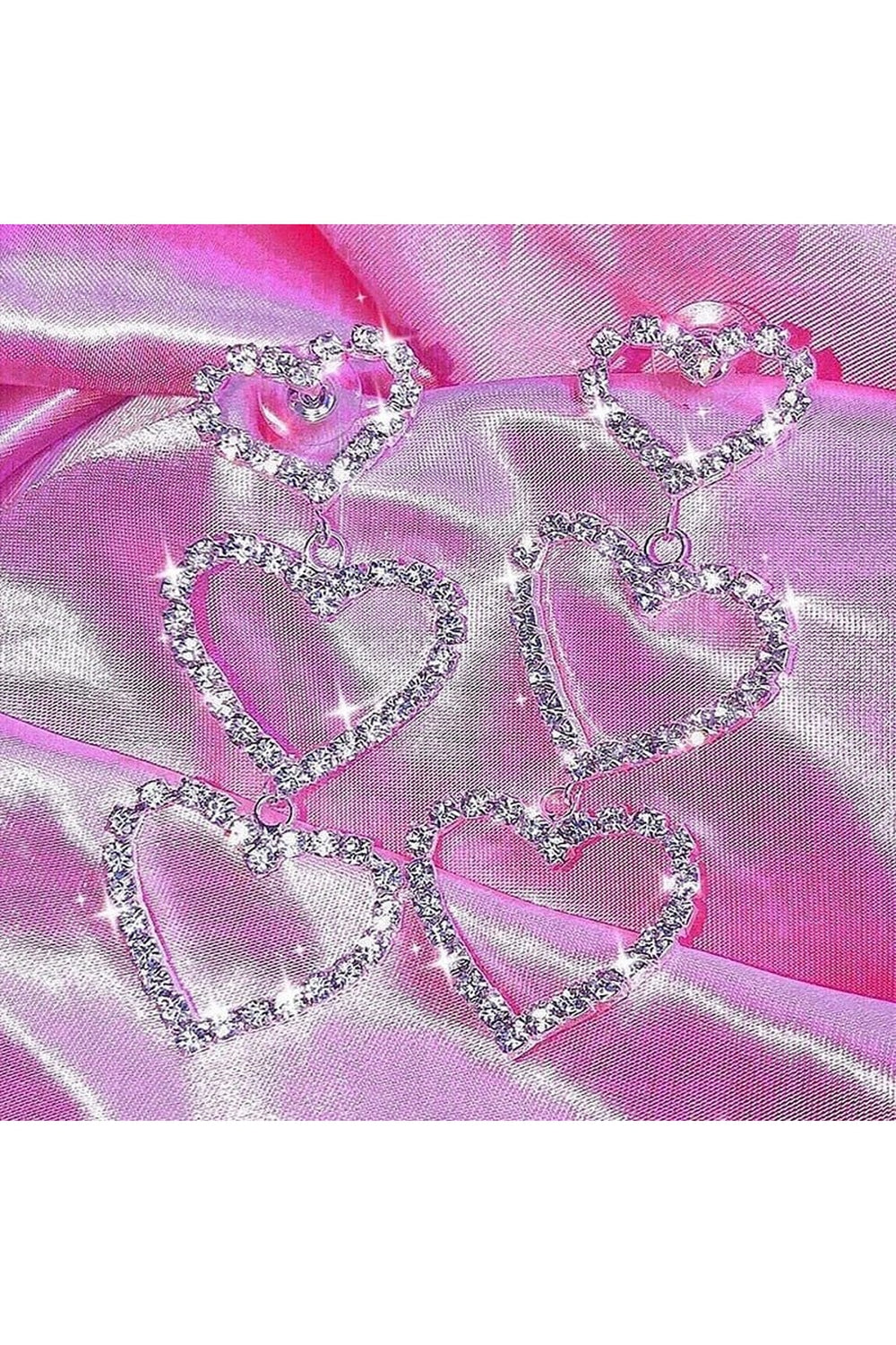 Y2k Egirl Metallic Crystal Charm Earrings