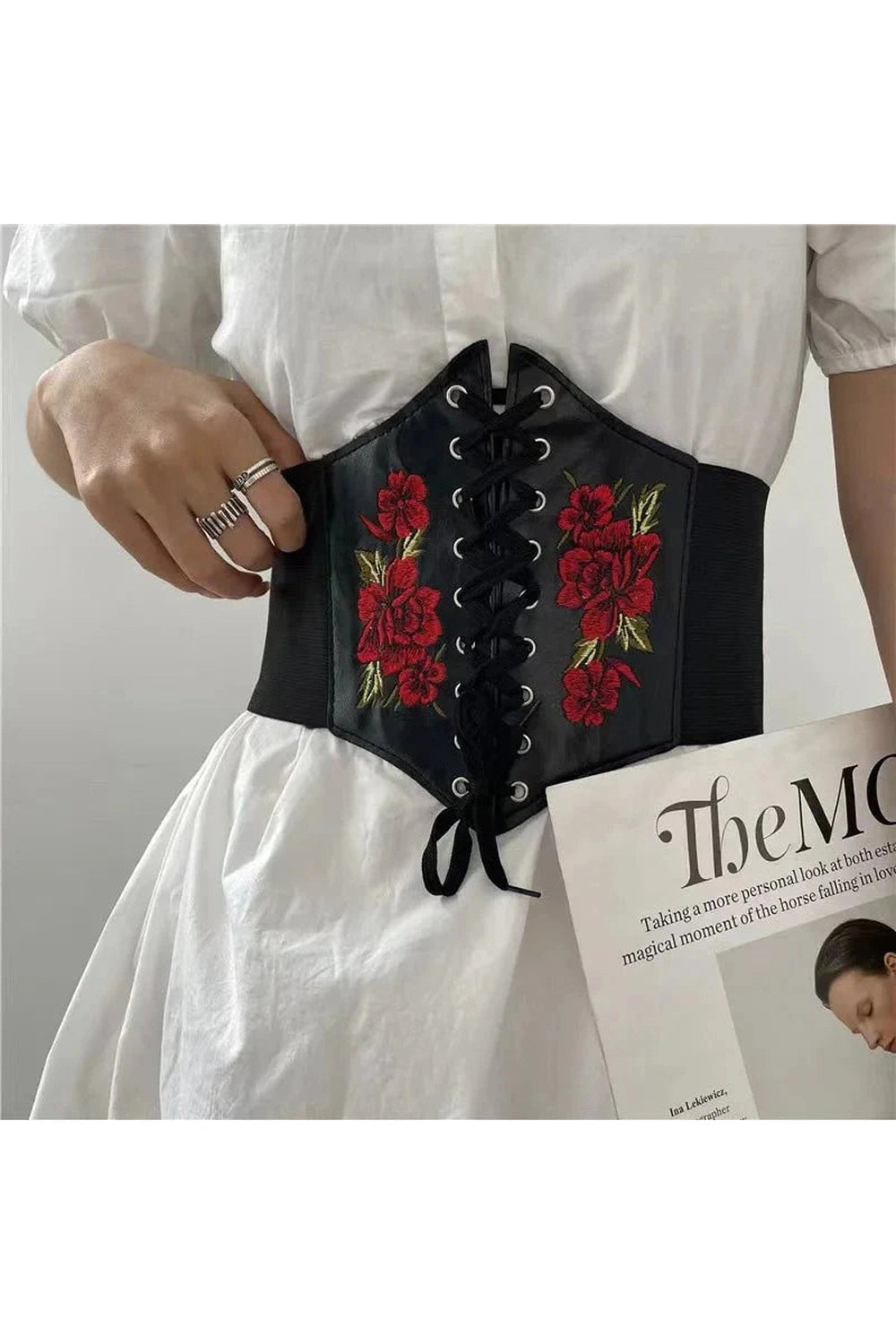 Y2k Embroidered Gothic Corset Belt