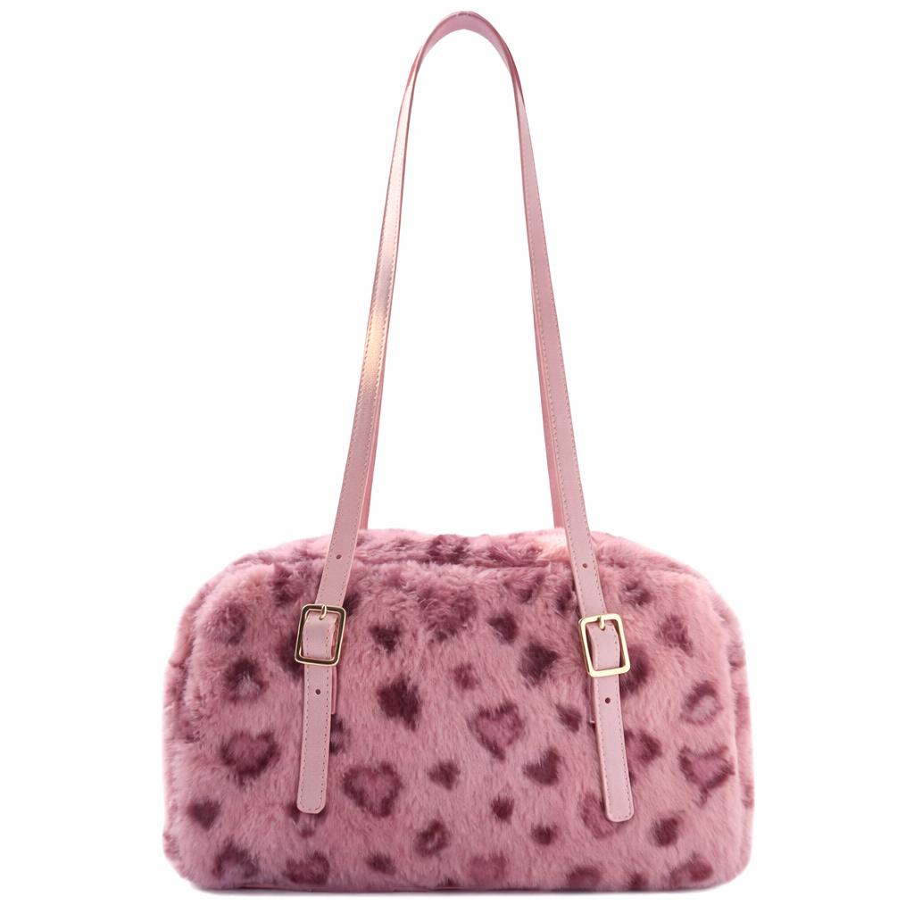 Pink Prowl Fuzzy Shoulder Bag