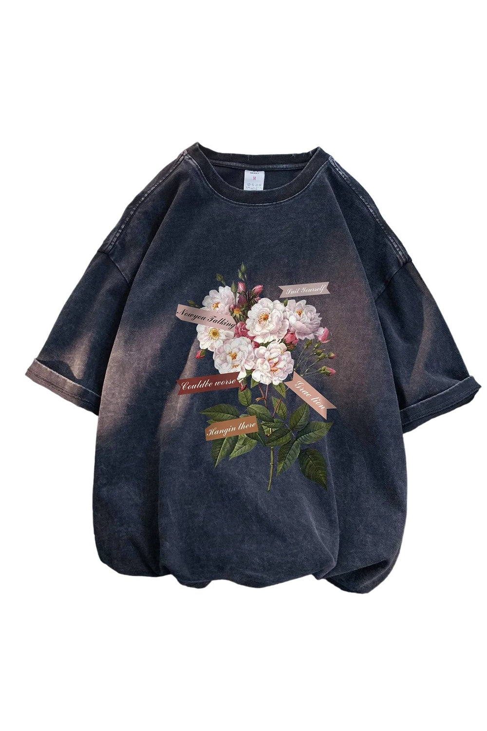 Y2k Flowers Gothic Cotton T-shirt