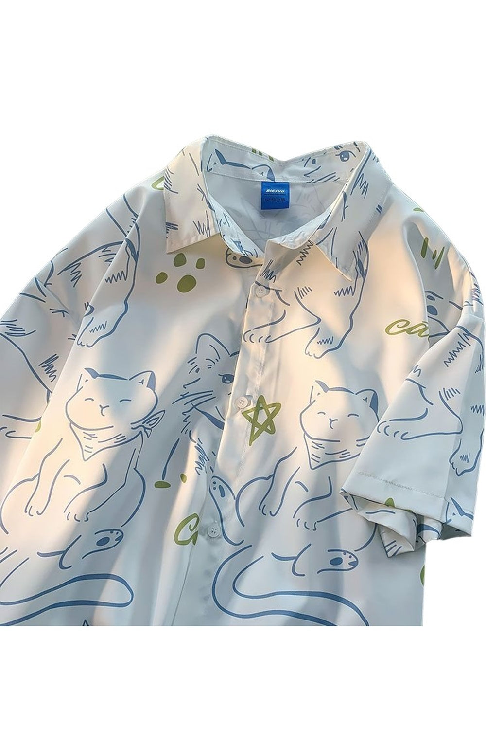 Y2k Fun Cartoon Cat Print Summer Shirt