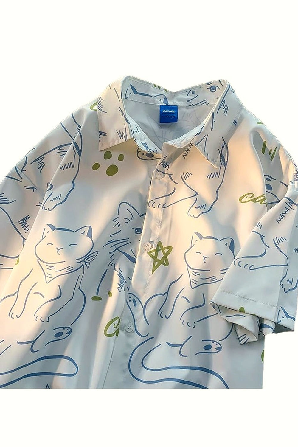 Y2k Fun Cartoon Cat Print Summer Shirt