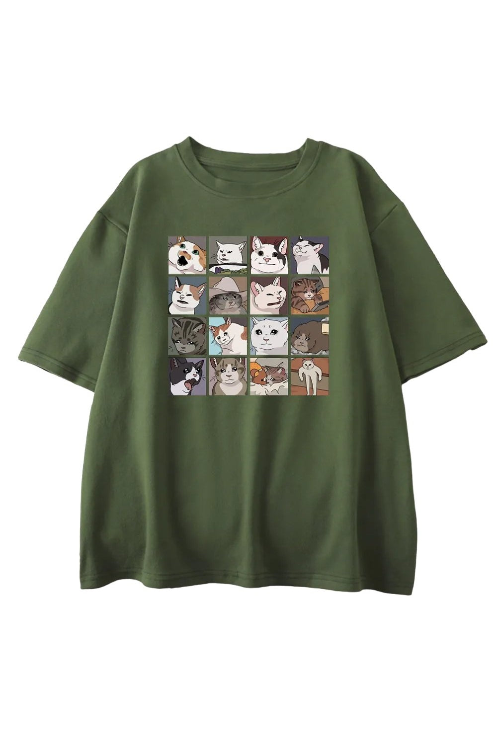 Y2k Funny Cat Meme Oversize T-Shirt