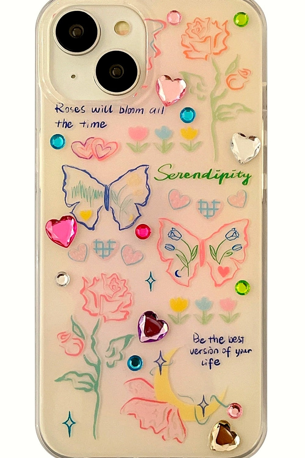 Y2k Glitter Heart iPhone Case