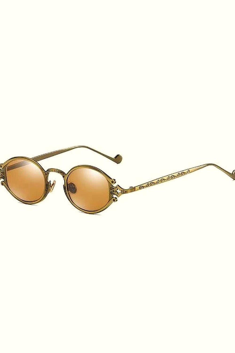 Y2k Gold Color Oval Sunglasses