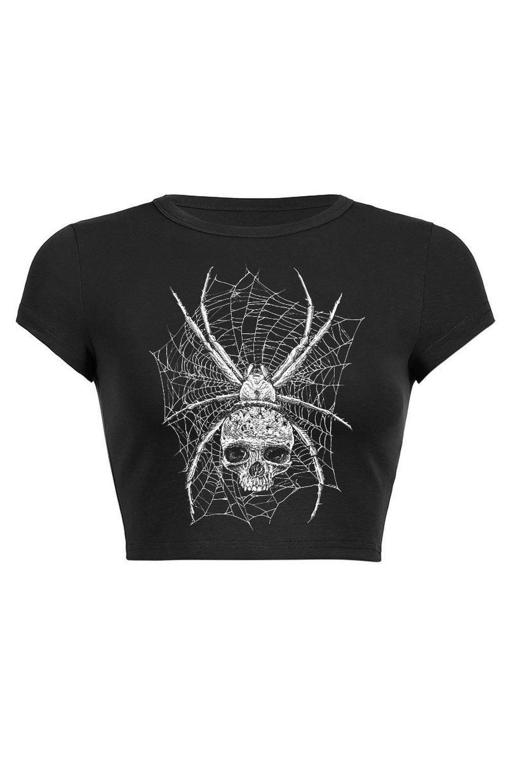 Y2k Goth Dark Punk Skull Print Crop Top