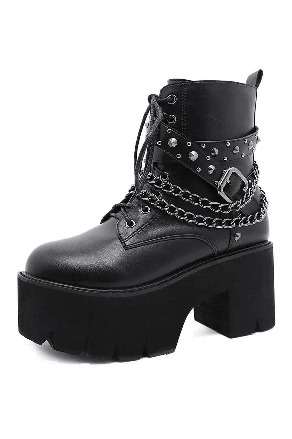 Y2k Gothic Black Rivets Ankle Boots