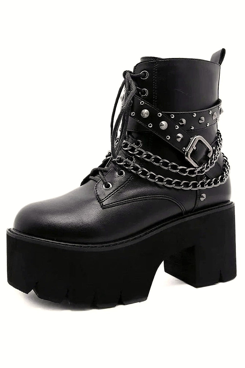 Y2k Gothic Black Rivets Ankle Boots