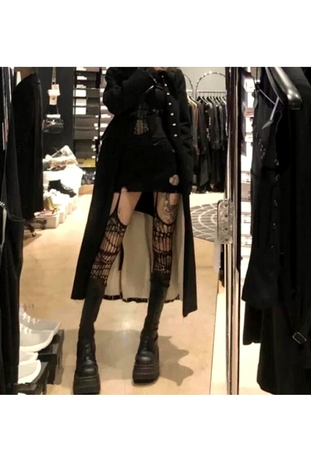 Y2k Gothic Grunge Dark Fishnet Tights