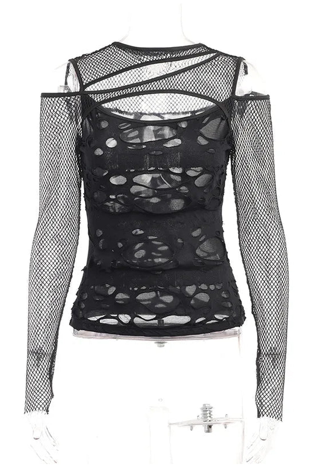Y2k Gothic Mesh Hole Fishnet Blouse
