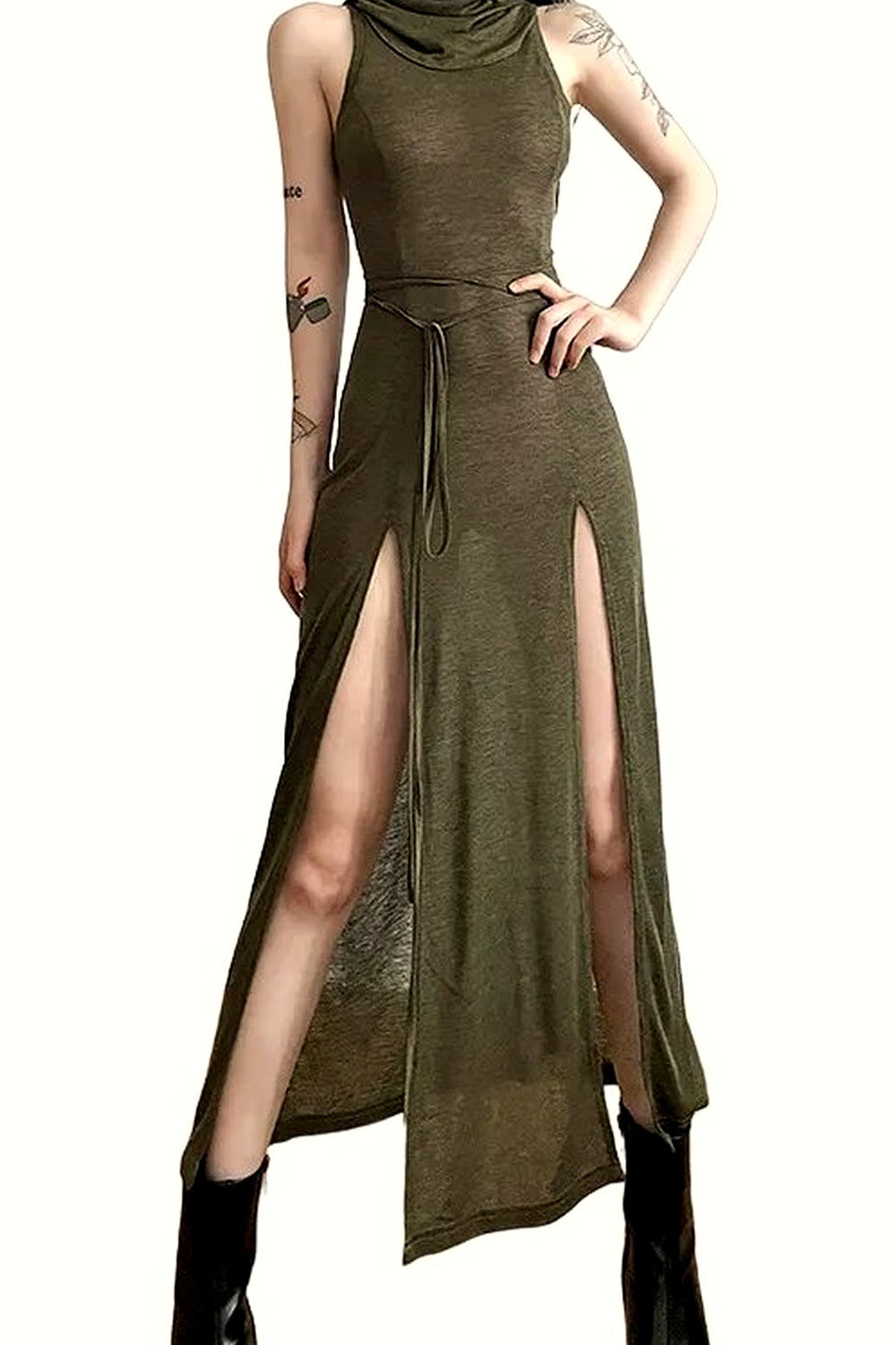 Y2k Gothic Punk Hollowed Midi Dress