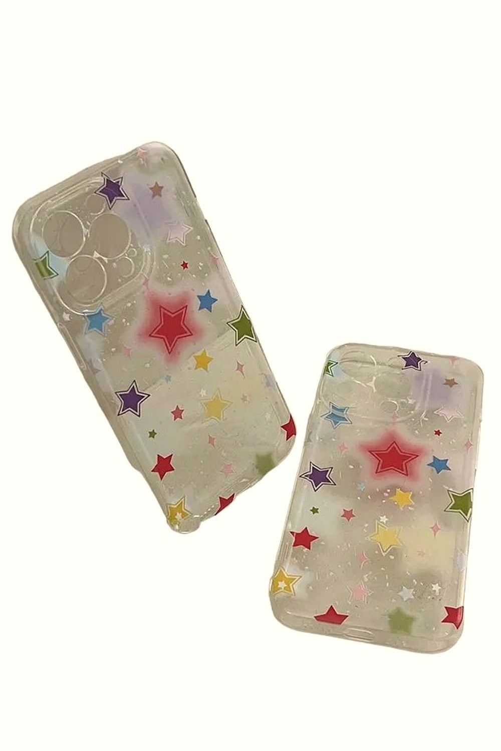 Y2k Gradient Star Clear Phone Case