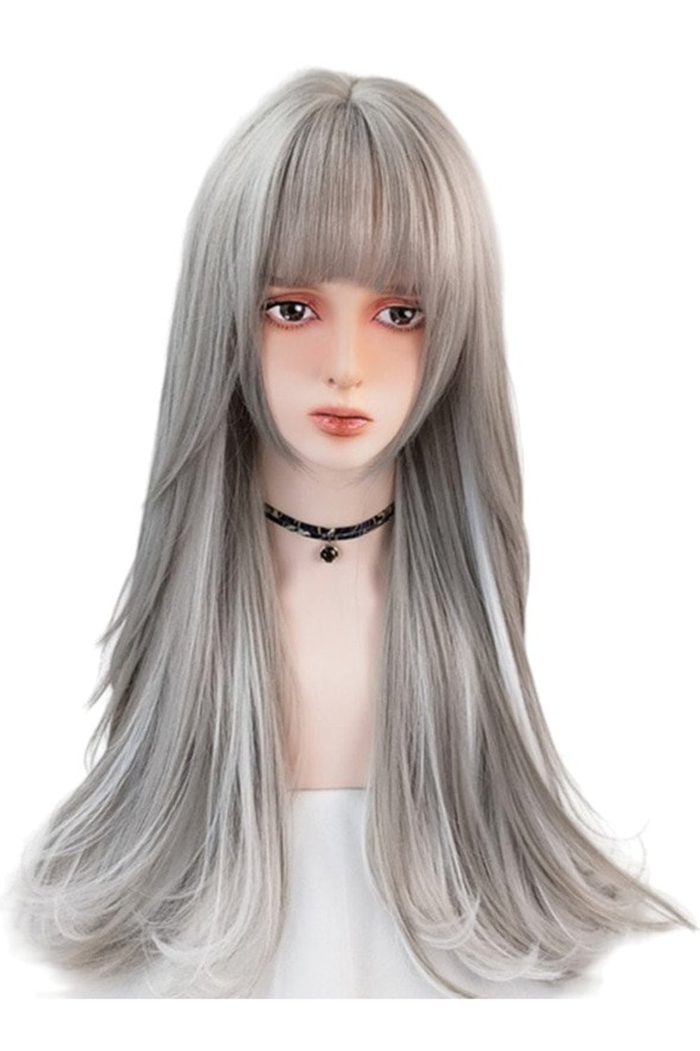 Y2k Gray Highlight Long Wig