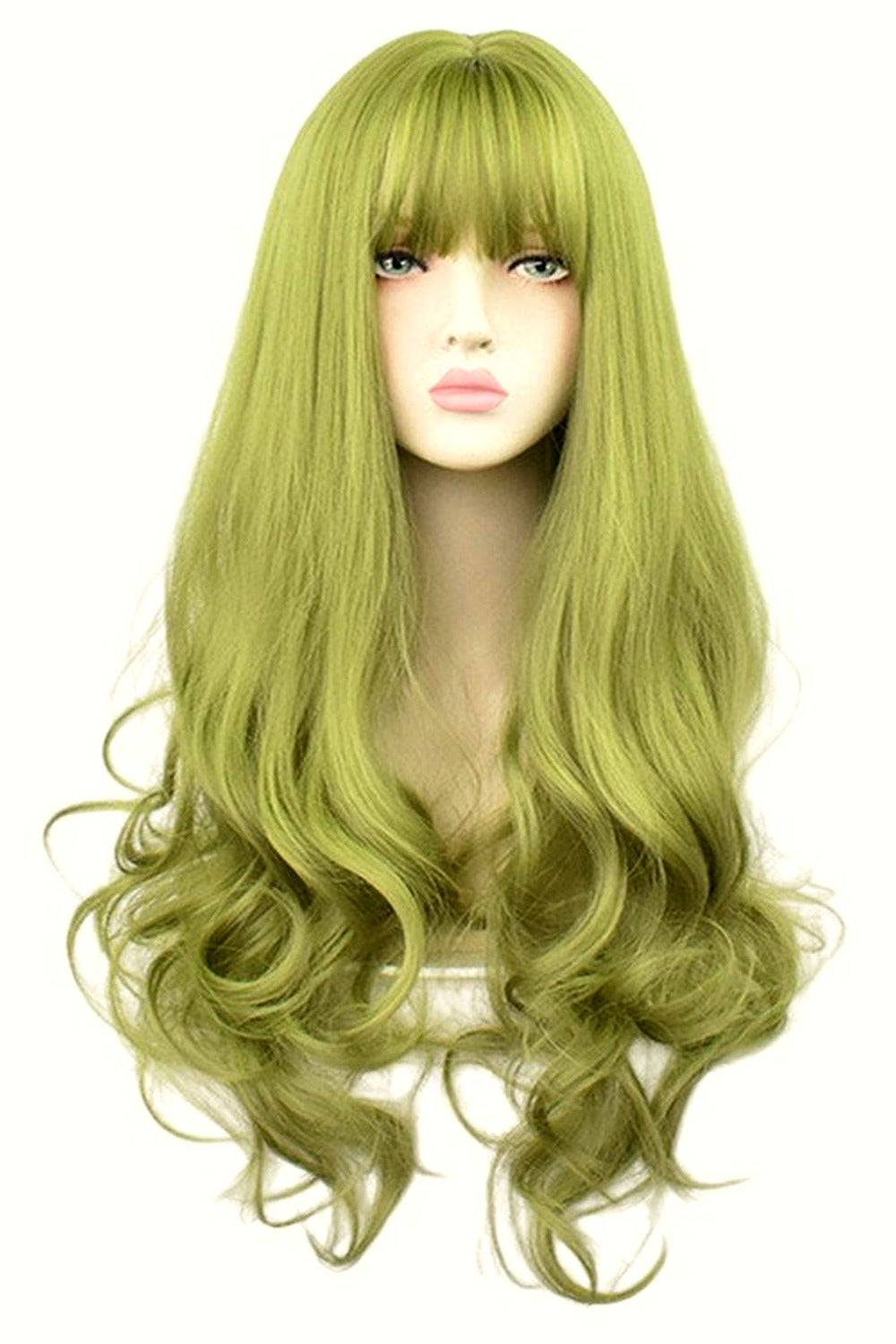 Y2k Green Black Curly Wig