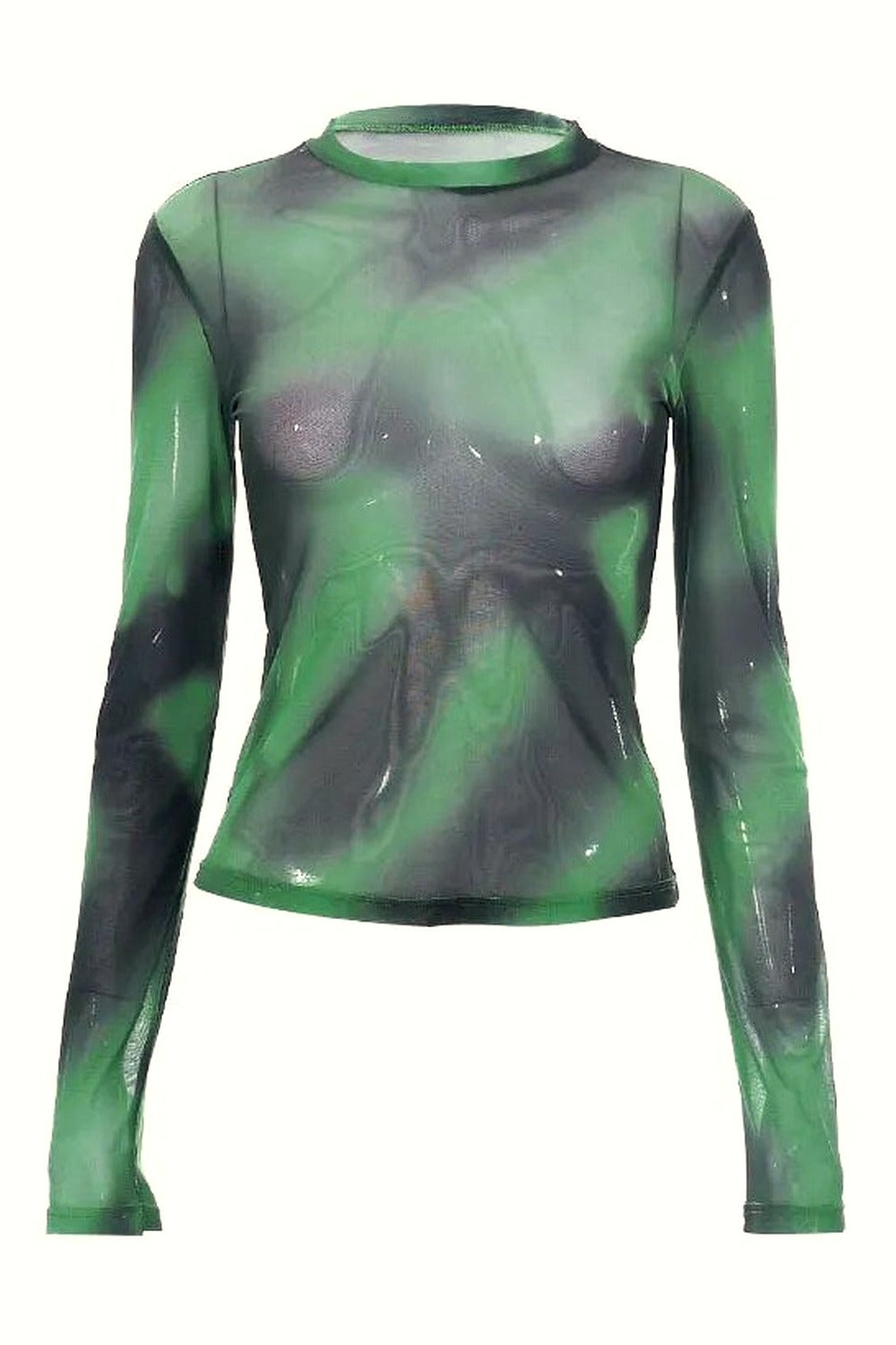 Y2k Green Lace Mesh Grunge T-shirt