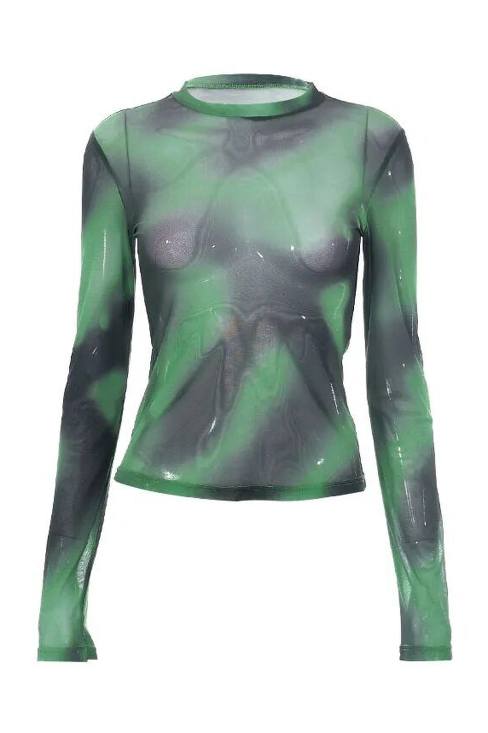 Y2k Green Lace Mesh Grunge T-shirt