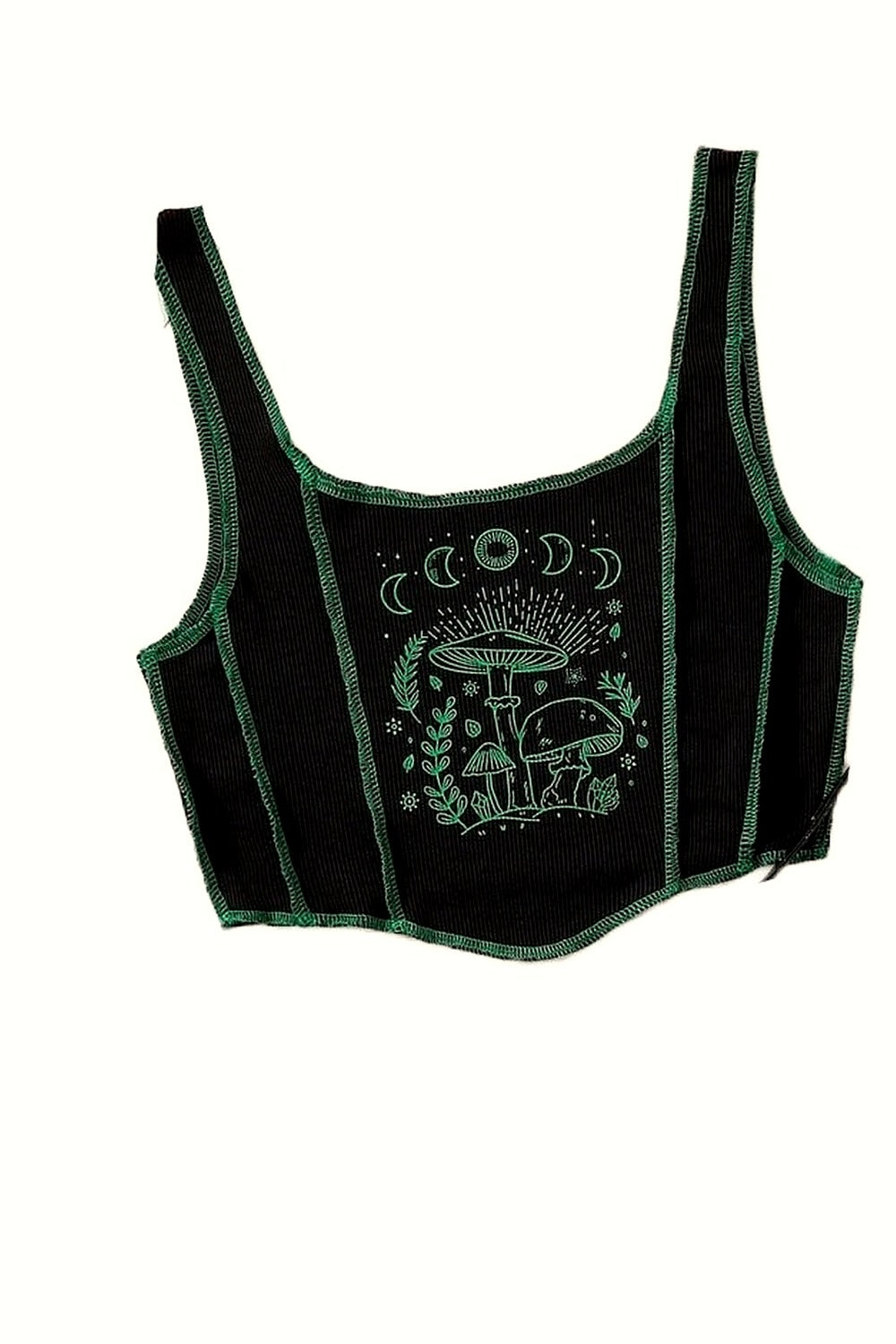 Y2k Grunge Mushrooms Crop Top