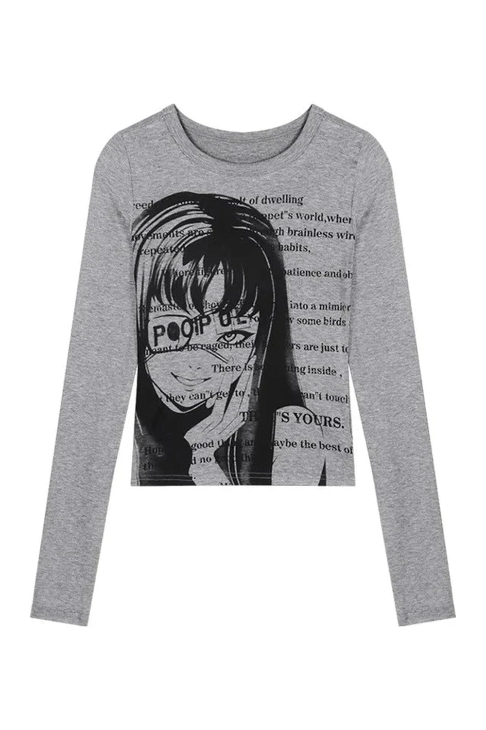 Y2k Grunge Print Crop Top