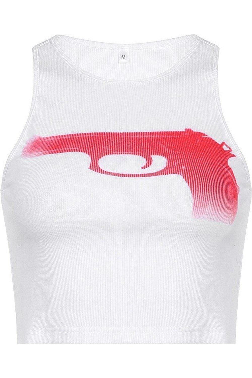 Y2k Gun Print Crop Top