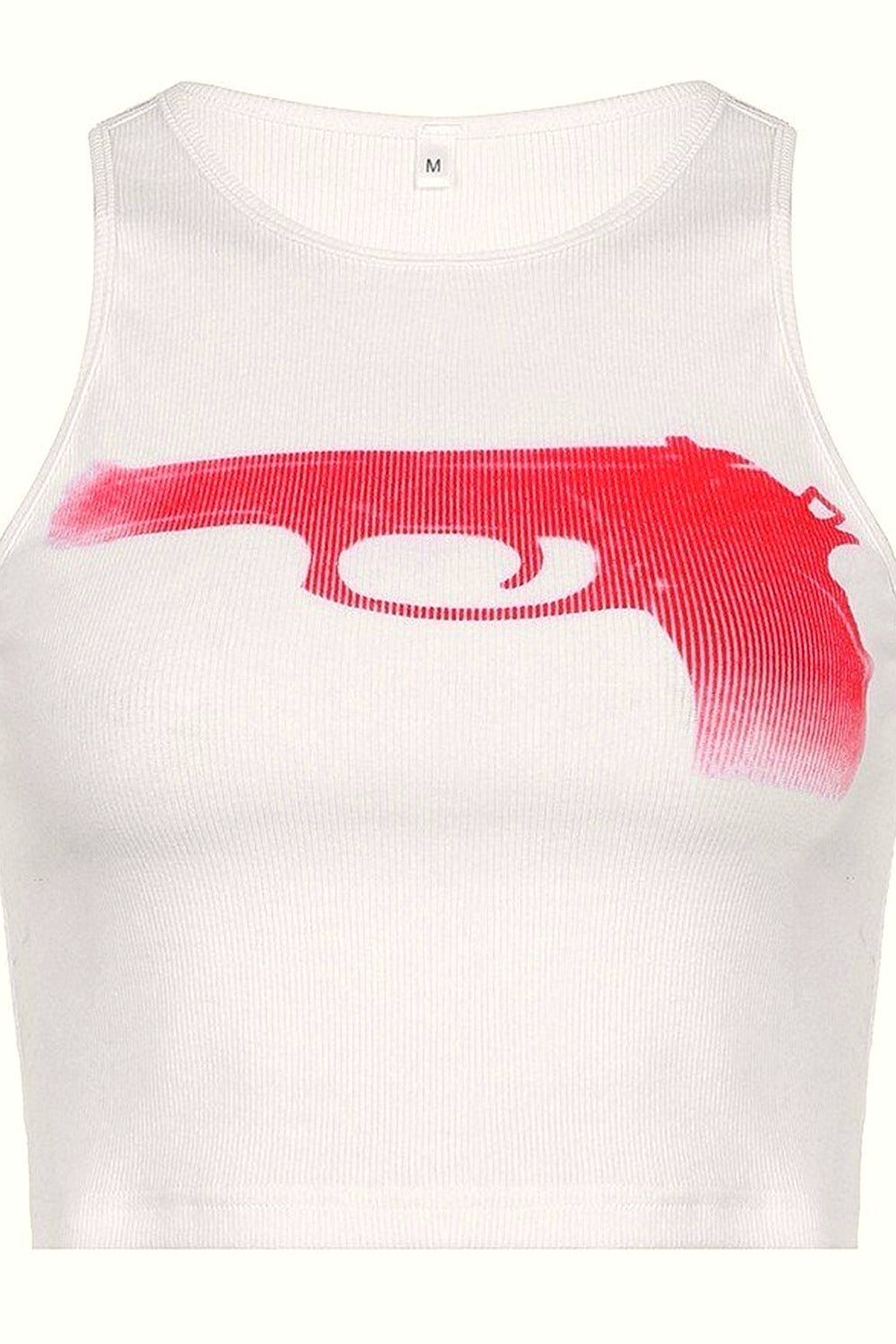 Y2k Gun Print Crop Top