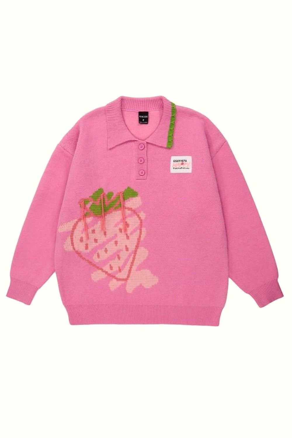 Y2k Harajuku Strawberry Knit Sweater