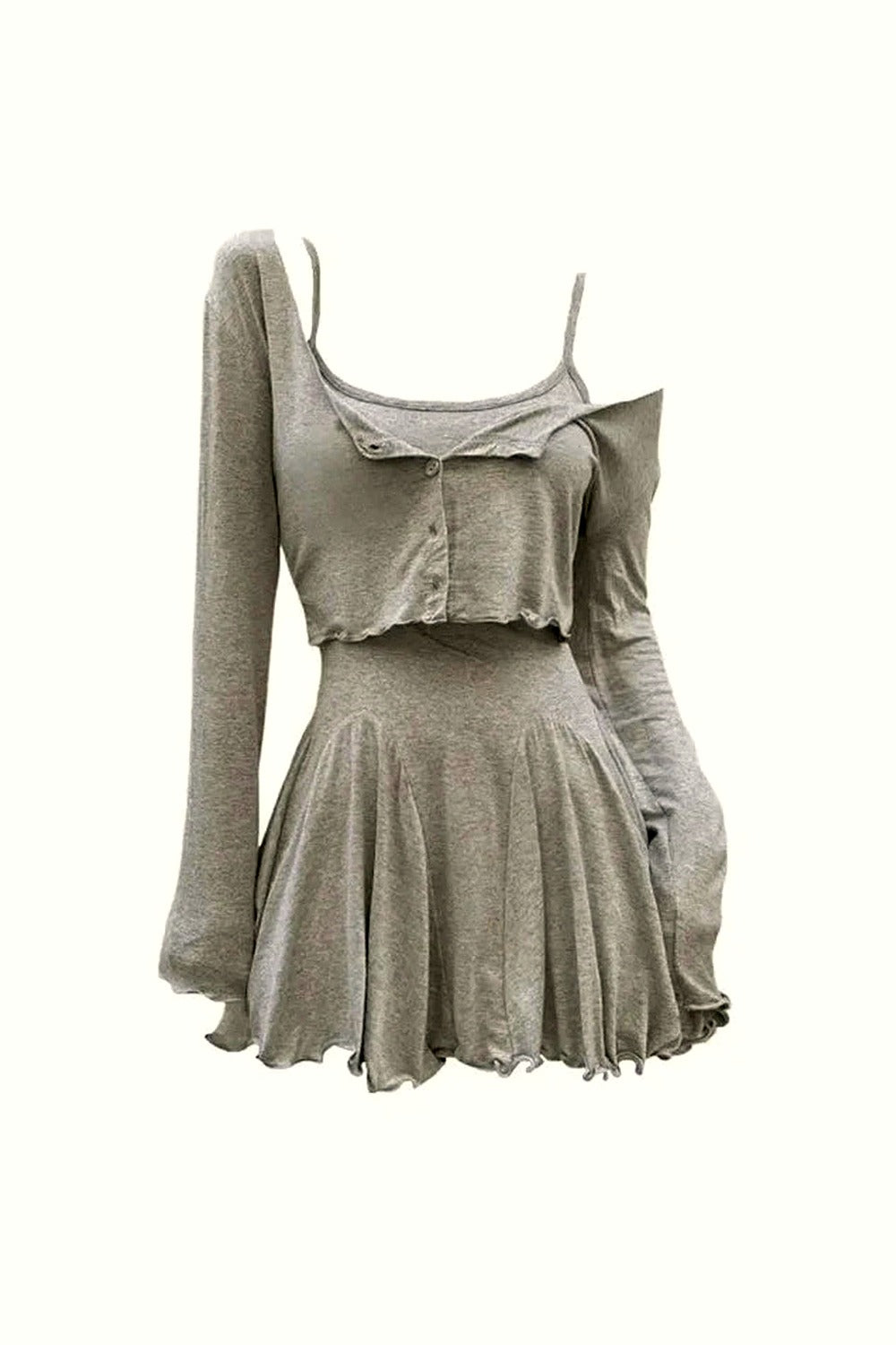 Y2k Heathered Hues Layered Dress